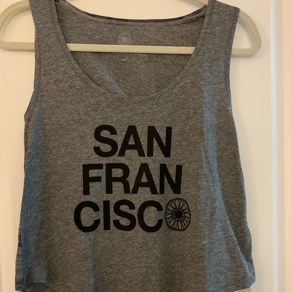 NWT Soul Cycle grey SF tank top w/ plaid back